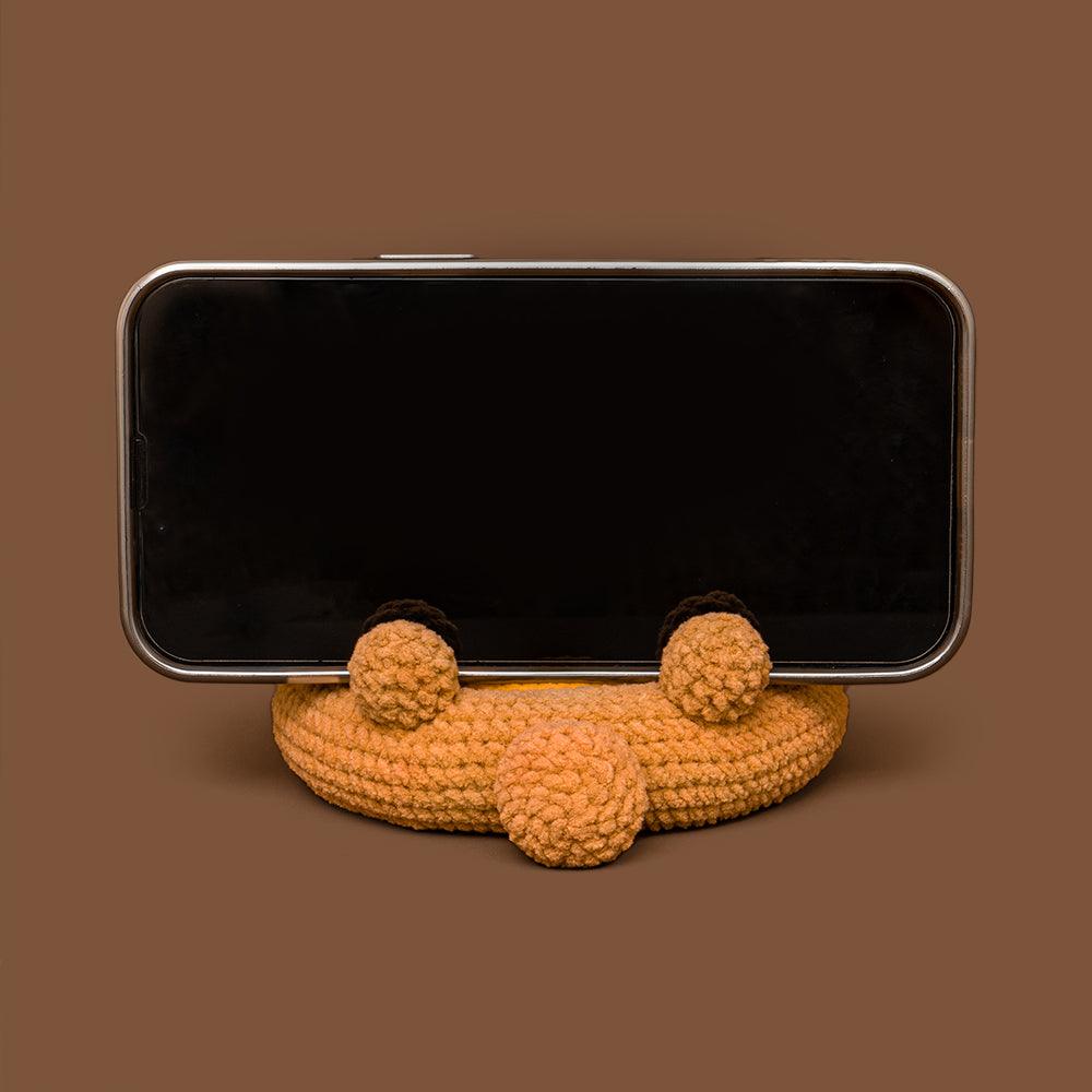 Cute Orange Bear Coaster Crochet Kit - HiCrochet