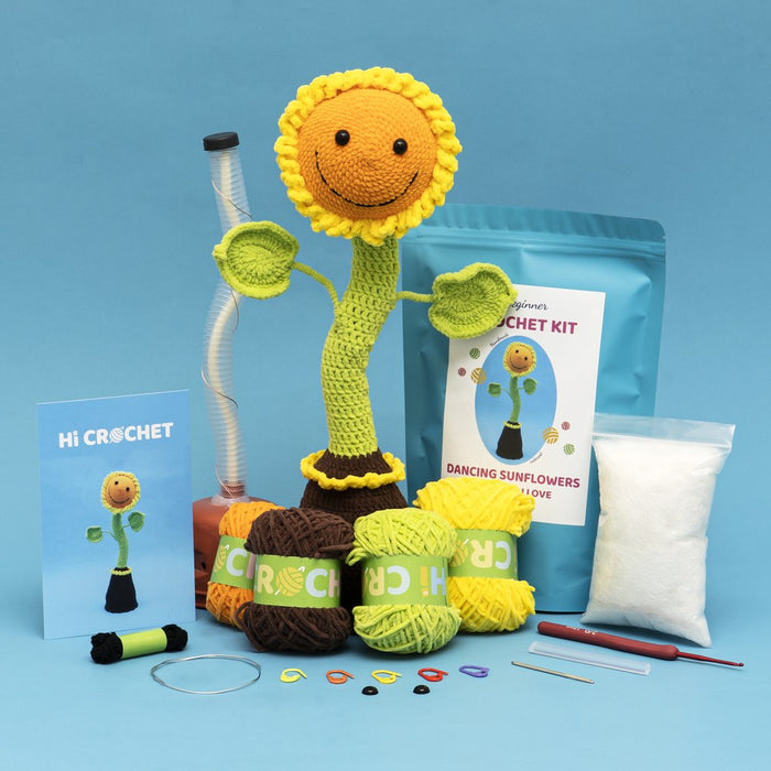 Smart Sunflower Can Sing and Dance Cute Crochet Kit