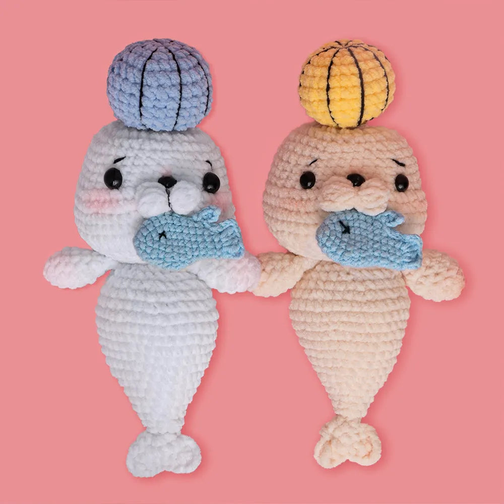 回転ボール ホワイト ベビーシール かぎ針編みキット