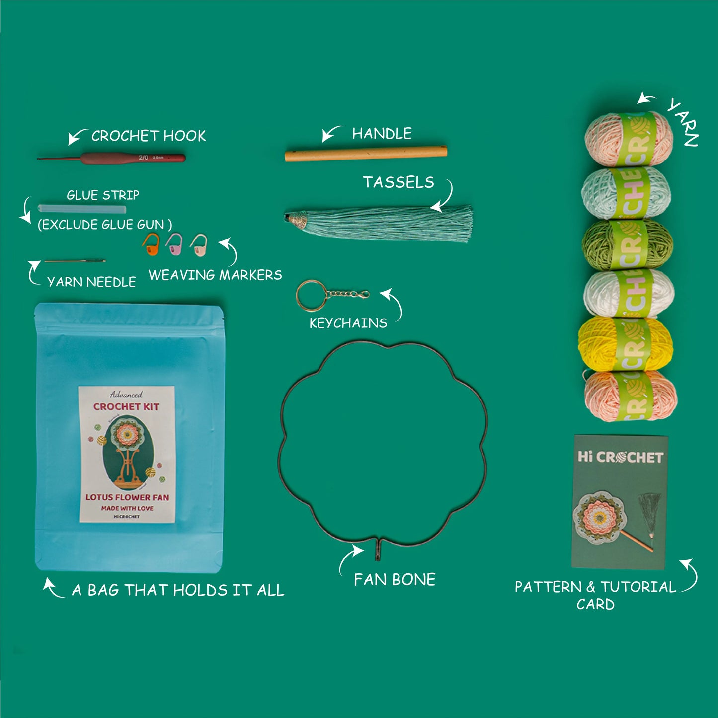 Lotus Flower Totem Fan Crochet Kit