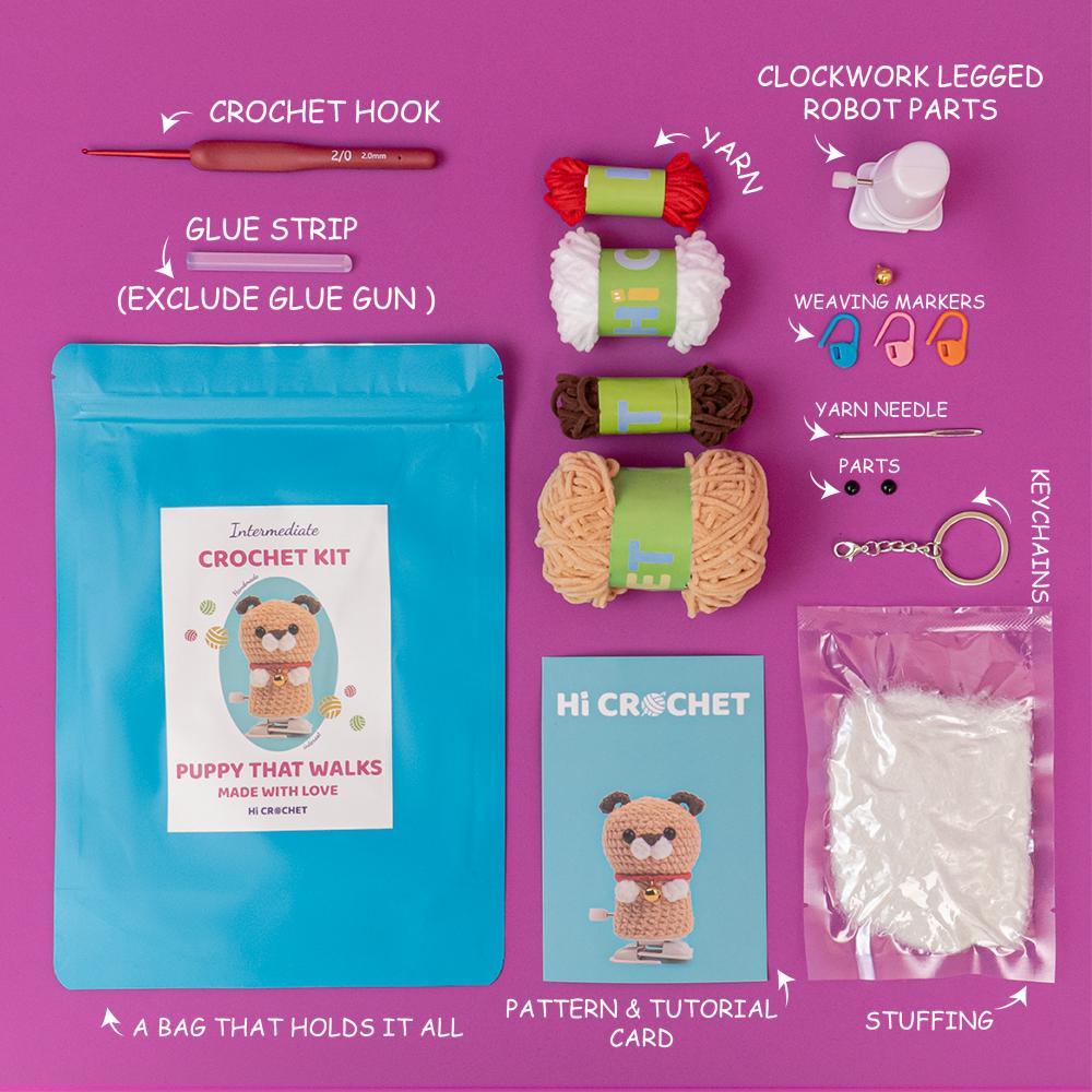 Hand Crochet Kit Cute Walking Puppy - HiCrochet