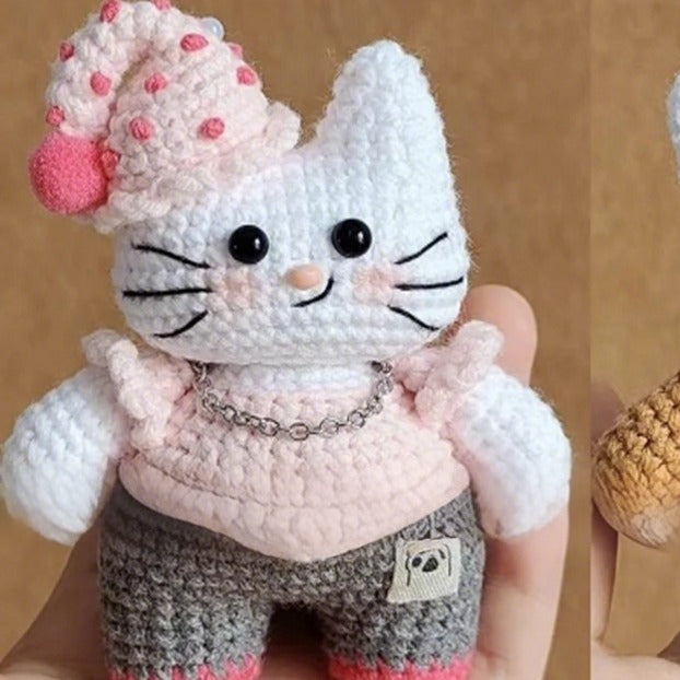 キャット・スクワッド - 白い猫のかぎ針編みパターン