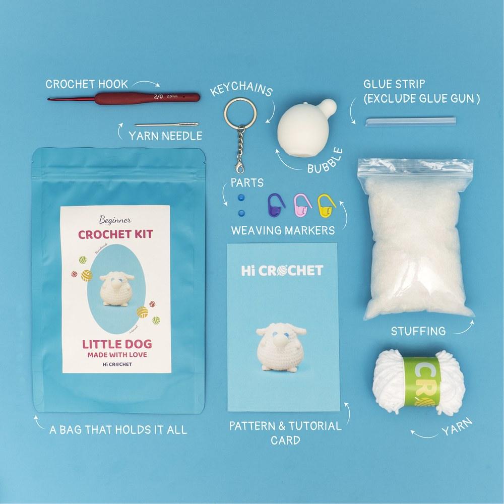 Press Bubble Animal Little Dog Crochet Kit - HiCrochet
