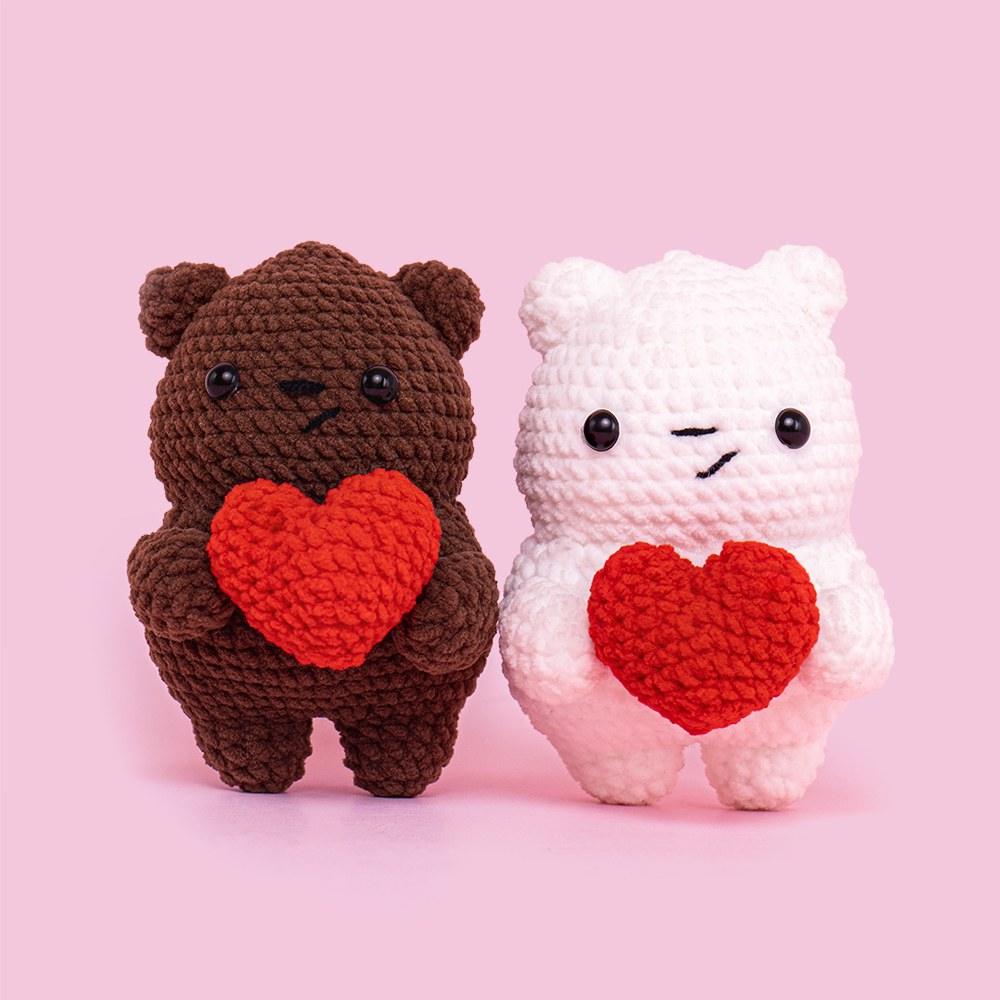 Lovely Love Bear Crochet Kit with Magnet-White - HiCrochet