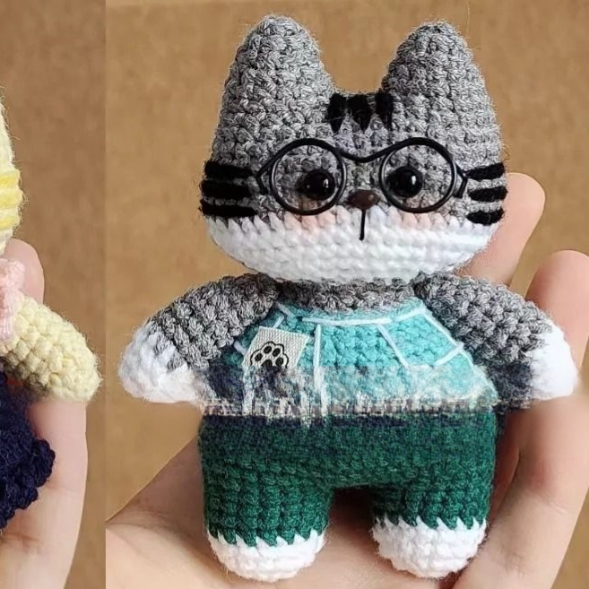 キャット・スクワッド - 三毛猫のかぎ針編みパターン