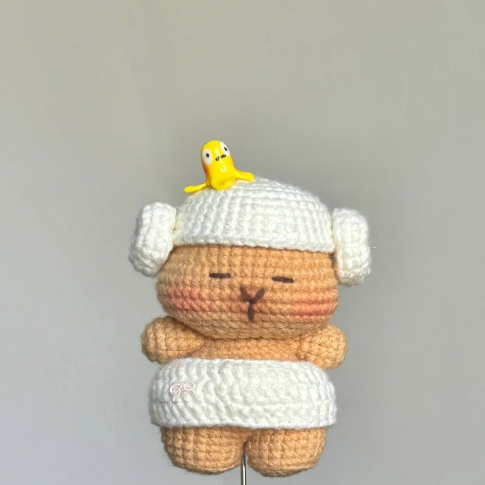 Kapybara in a shower cap Crochet Pattern