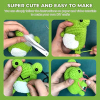 Hicrochet Kit For Beginners,  Multi Animals-Owl, Penguin, Frog, Knitting Kit For Adult Kids