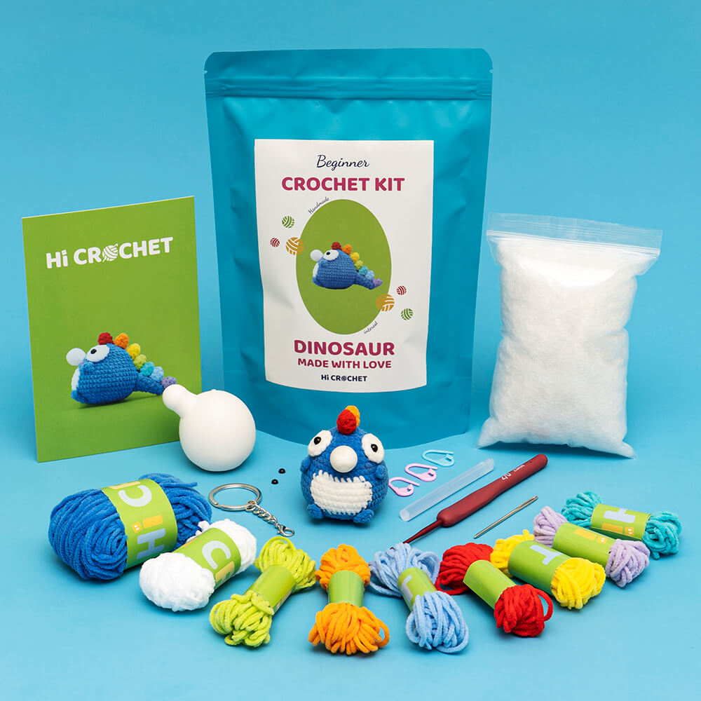  Dinosaur Animal Crochet Kit for Beginners, Crocheting
