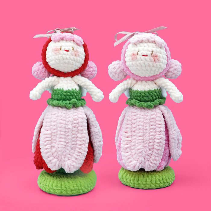 Flower Girl Doll Crochet Knitting Stuffed Toys