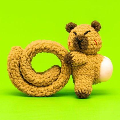 Press Bubble Brown Bear with Slap Bracelet Crochet Kit - HiCrochet