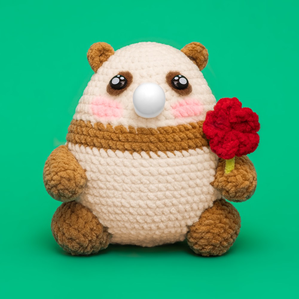 Press Bubble Panda Animal Crochet Kit Hi Crochet