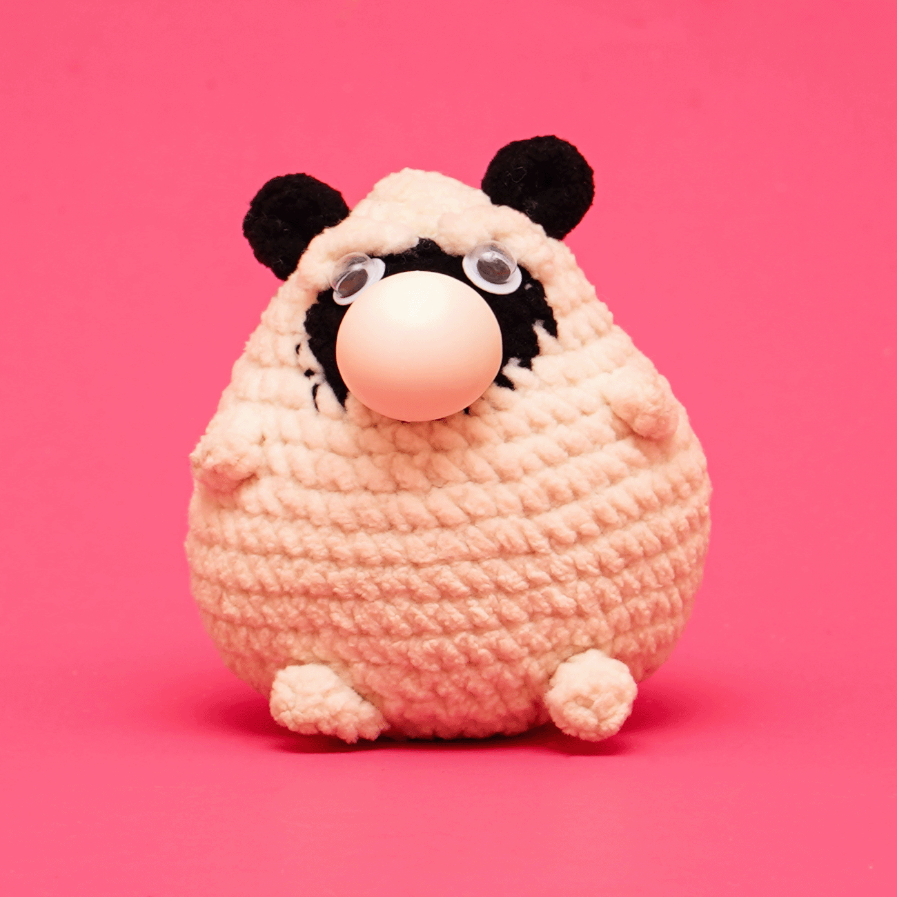 Press Bubble Pug Dog Crochet Kit HiCrochet