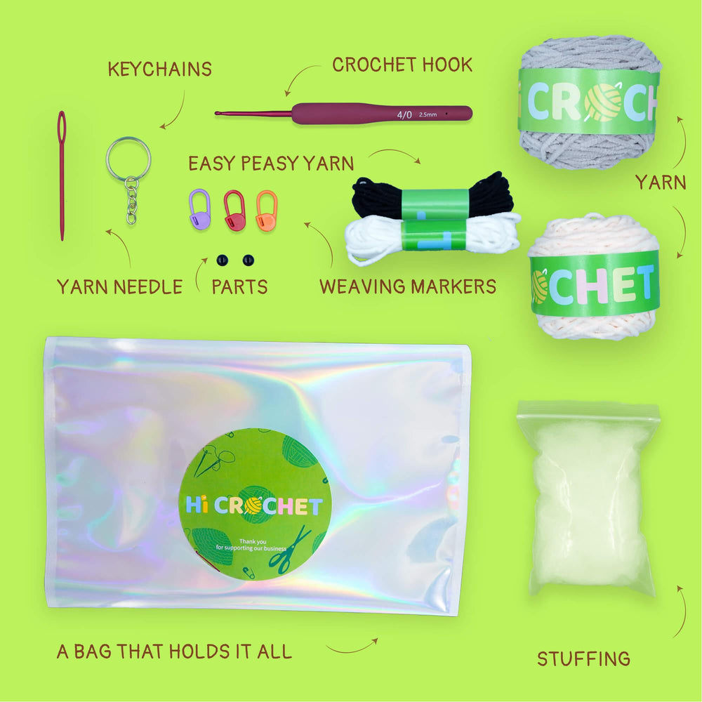 Beginner Learn to Koala Crochet Kit by Hicrochet ~ Easy Crochet ...